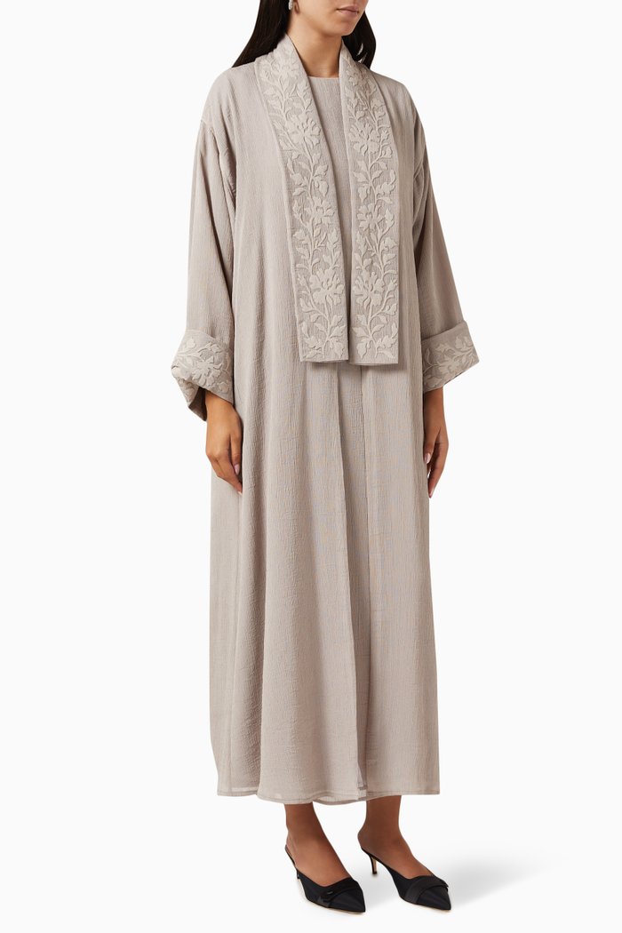 

Embossed Abaya, Brown