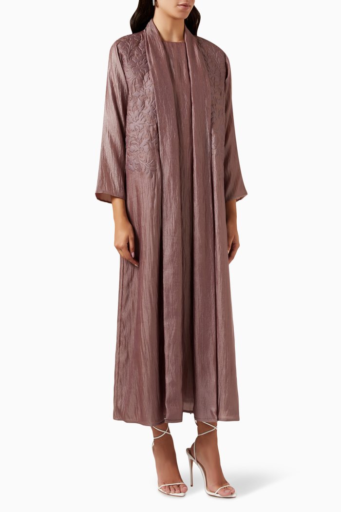 

Embossed Abaya, Pink