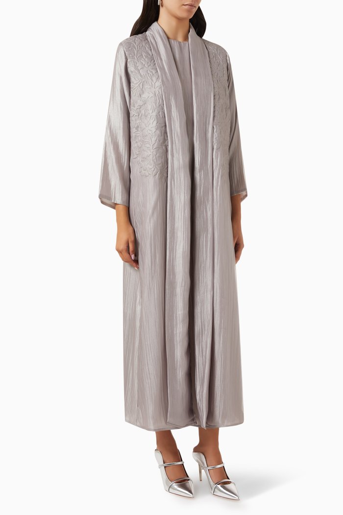 

Embossed Abaya, Grey