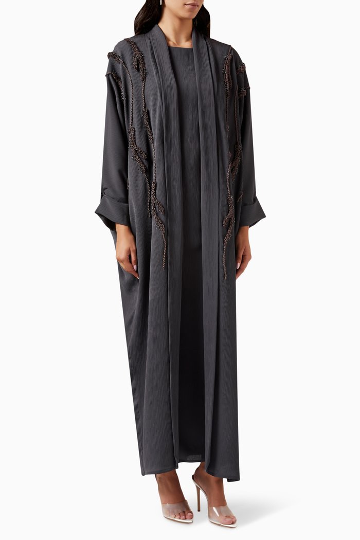 

Embellished Abaya, Grey
