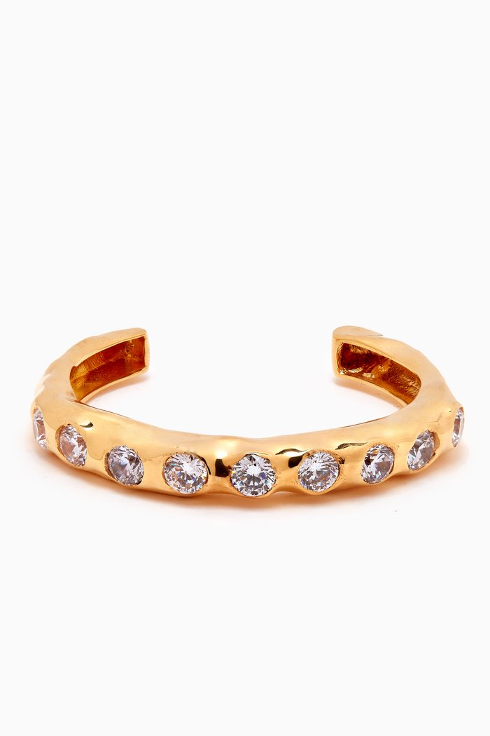 

Wave Statement Cuff in 18kt Gold-plated Brass
