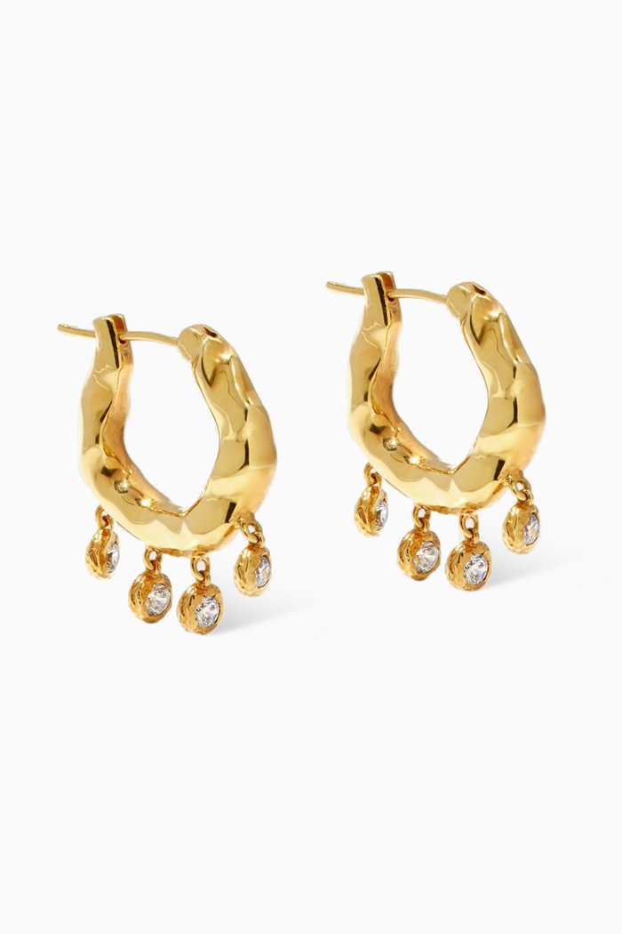 

Wave Hoop Earrings in 18kt Gold-plated Brass