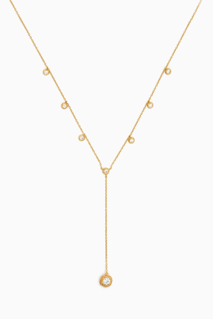 

Waves Lariat Chain Necklace in 18k Gold-plated Brass