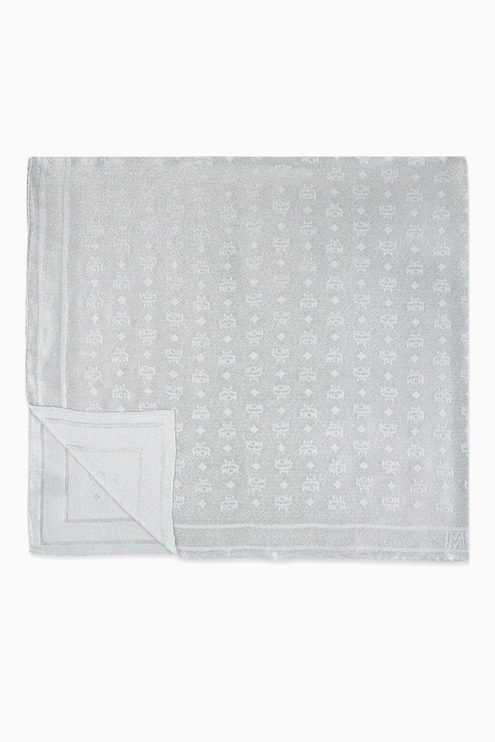 

Monogram Shawl in Jacquard Lurex Silk, Neutral