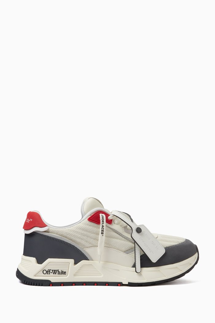 

Runner A Kick Off Sneakers in Leather & Mesh, Neutral