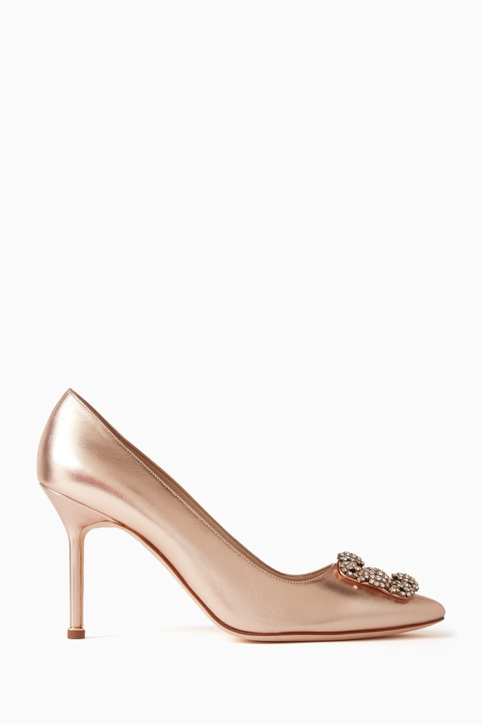 

Hangisi 90 Pumps in Metallic Leather, Gold