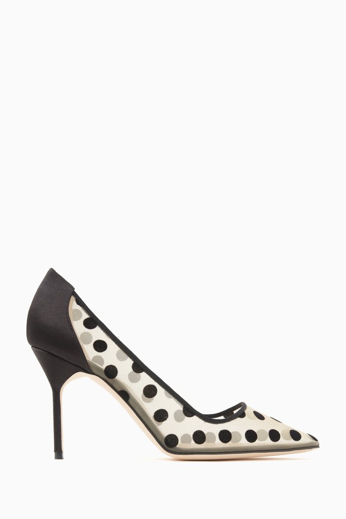 

BBLA Polka Dot 90 Pumps in Mesh and Satin, Black