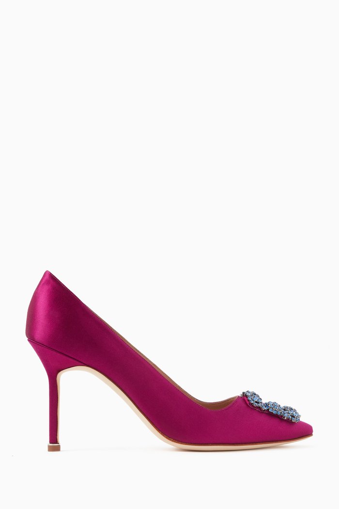 

Hangisi 90 Jewel Pumps in Satin, Pink