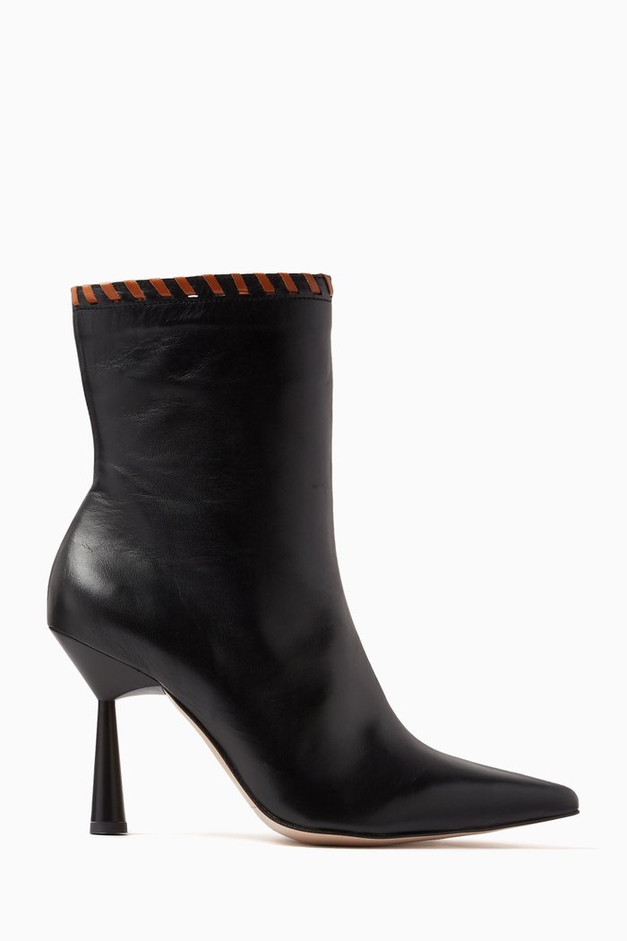 

Leo 85 Ankle Boots in Smooth Leather, Black