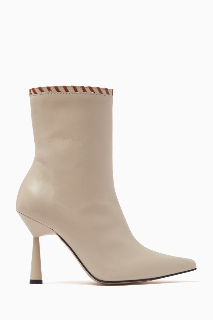 

Leo 85 Ankle Boots in Smooth Leather, Neutral