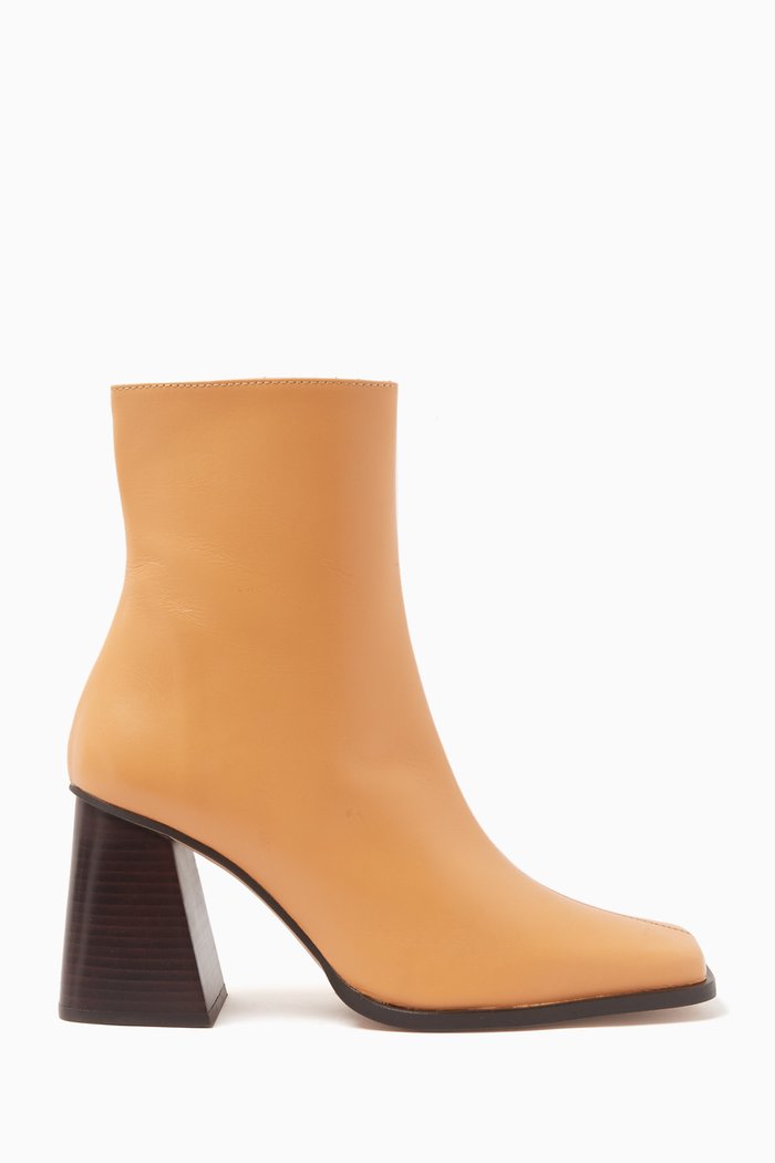 

South 75 Ankle Boots in Smooth Leather, Orange