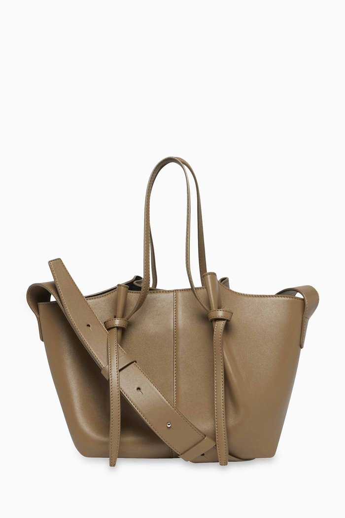 

Small Mochi Tote Bag in Smooth Leather, Brown