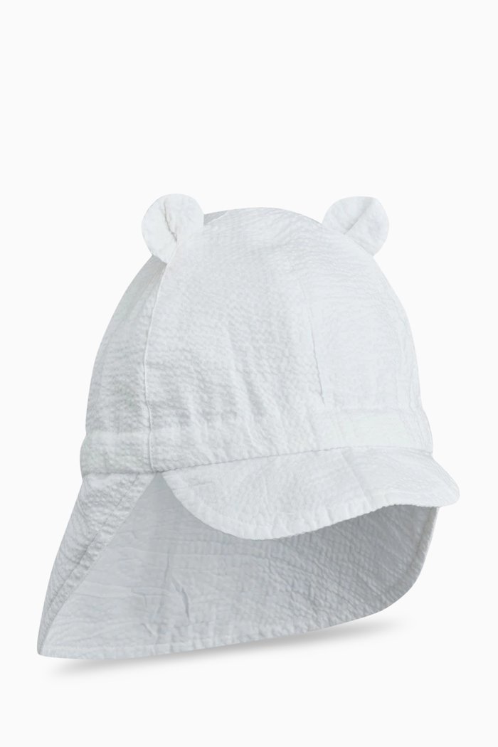 

Gorm Reversible Sunhat in Seersucker Cotton, White
