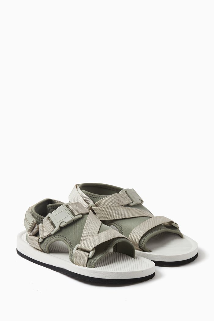 

Bruce Sandals in Textile & Rubber, Green