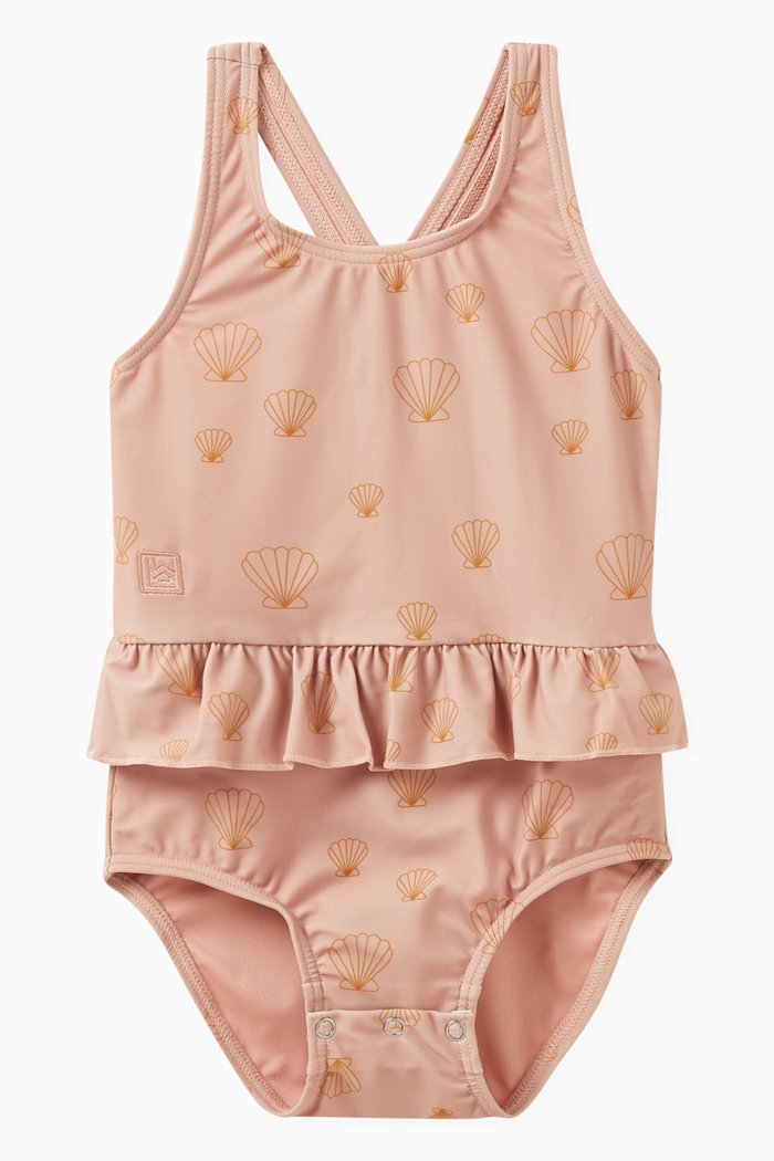 

Amina Graphic Print Swimsuit in Organic Nylon Stretch, Multicolour