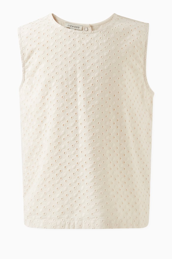 

Delphia Anglaise Top in Organic Cotton, Neutral