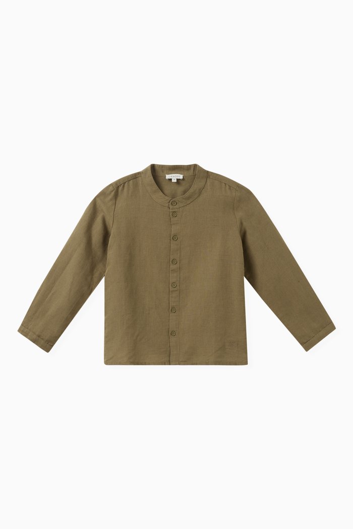

Austin Shirt in Organic Cotton-Linen Blend, Green