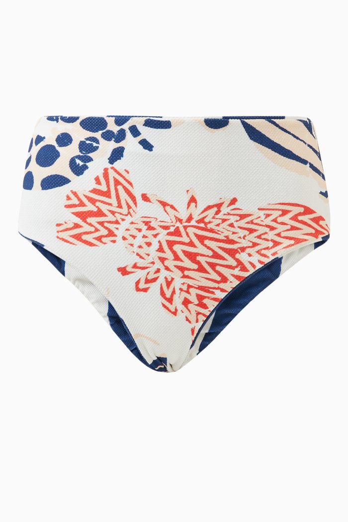 

Reversible Mixed Lobster High-waist Bikini Briefs, Multicolour