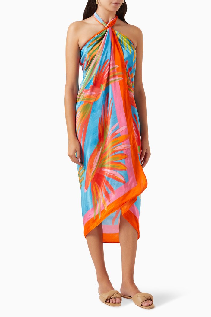 

Painted Birds Sarong in Viscose, Multicolour