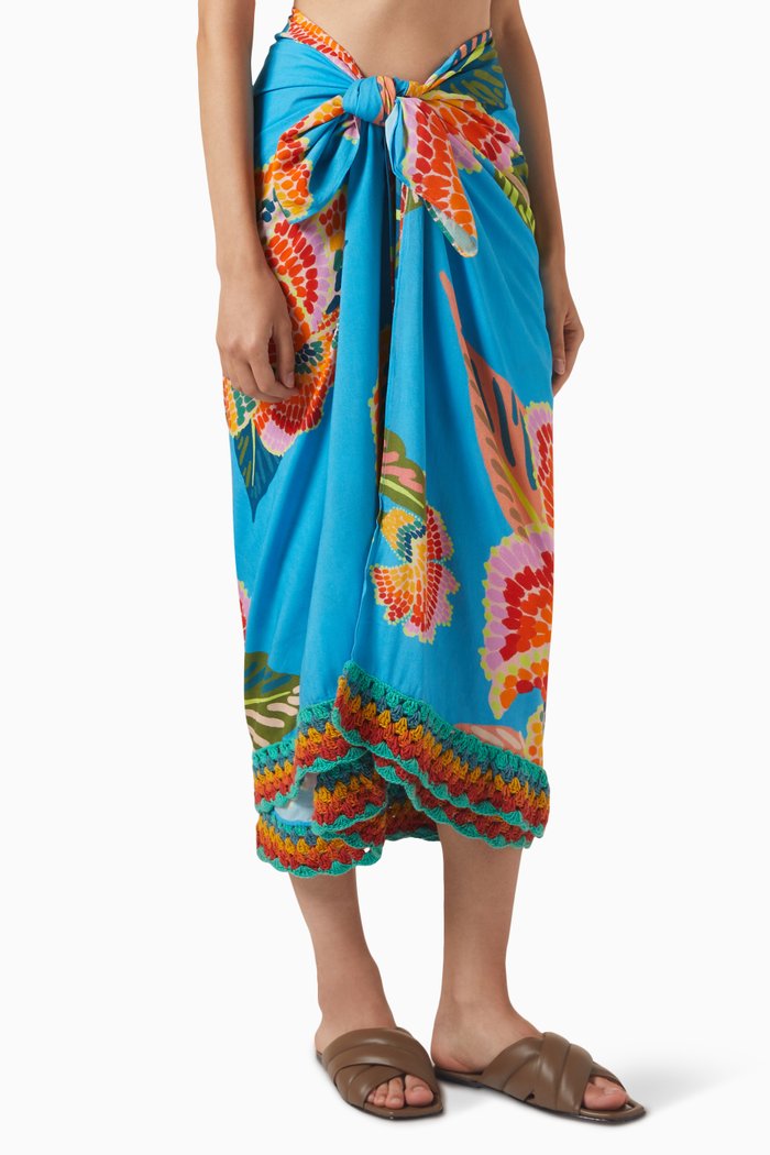 

Dewdrop Spectrum Sarong in Viscose, Blue