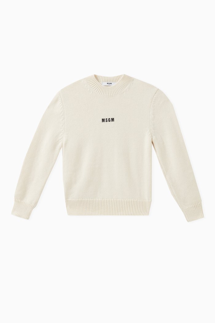 

Logo Sweater in Wool Blend Knit, Neutral