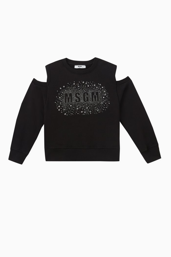 

Crystal-logo Sweatshirt in Cotton, Black