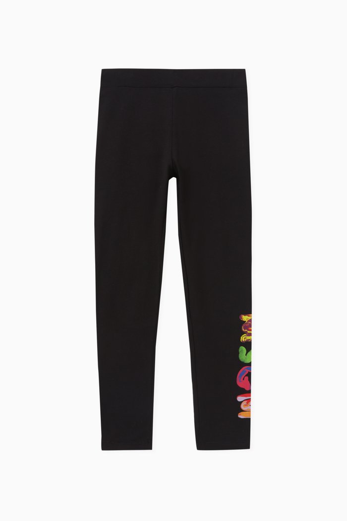 

Logo-print Leggings in Cotton, Black