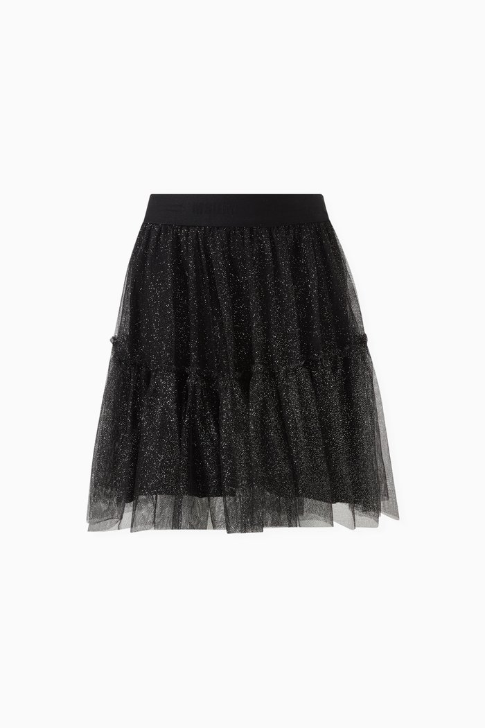 

Rhinestone Embellished Skirt in Polyester, Black