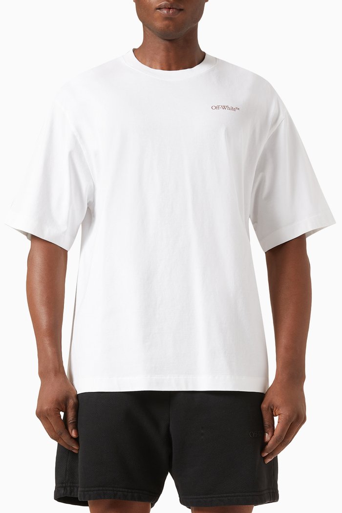 

Scratch Tab Skate T-shirt in Cotton, White
