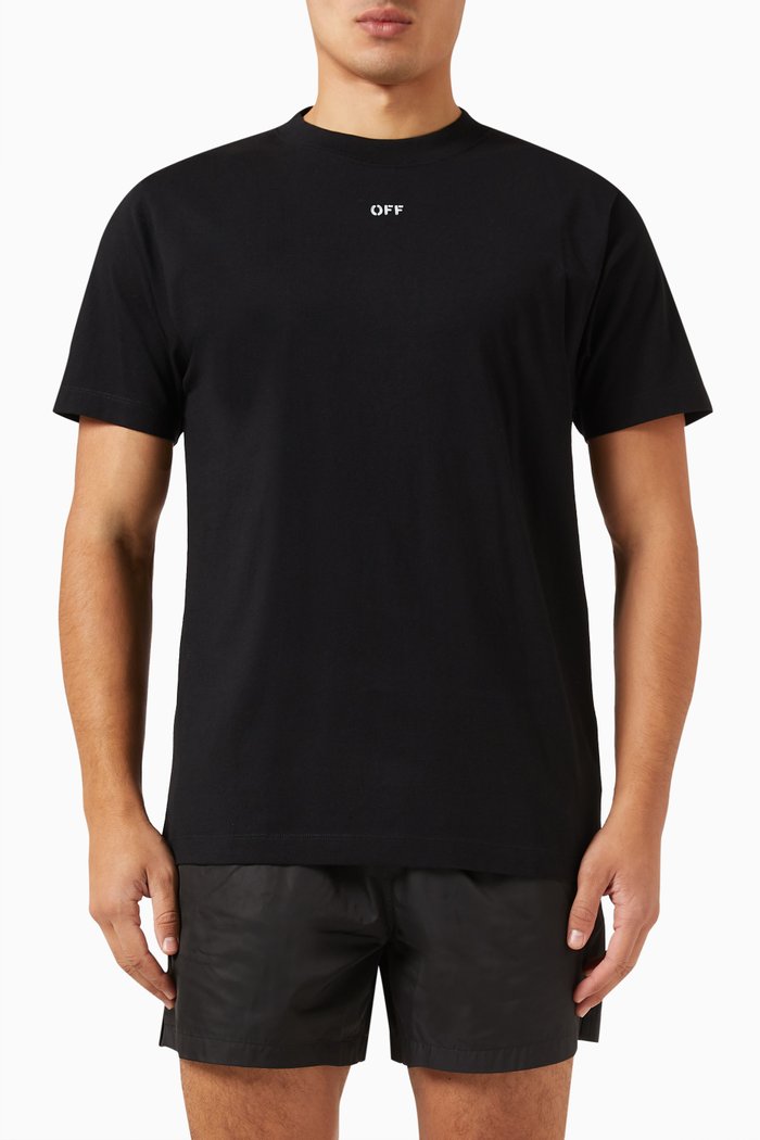 

Noise Arrow Slim T-shirt in Cotton, Black