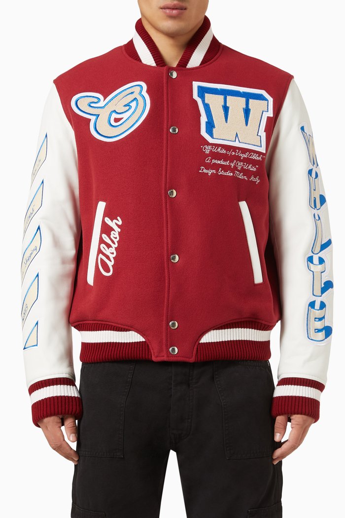 

Bomber Jacket in Fleece, Red
