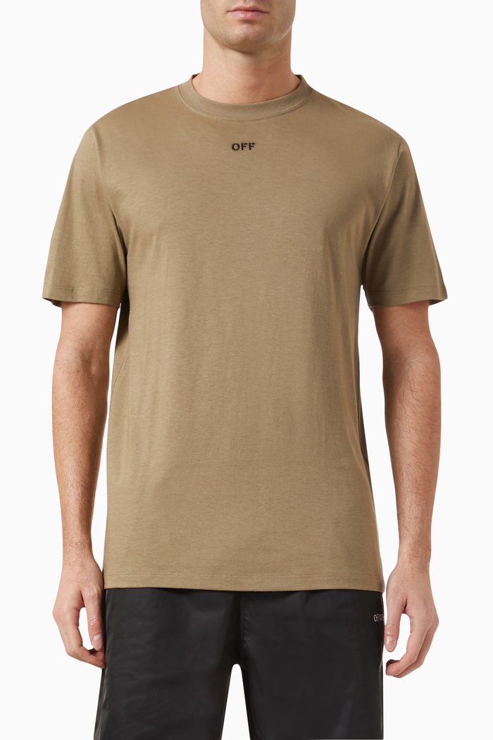 Logo Stitch T-shirt in Cotton, Neutral