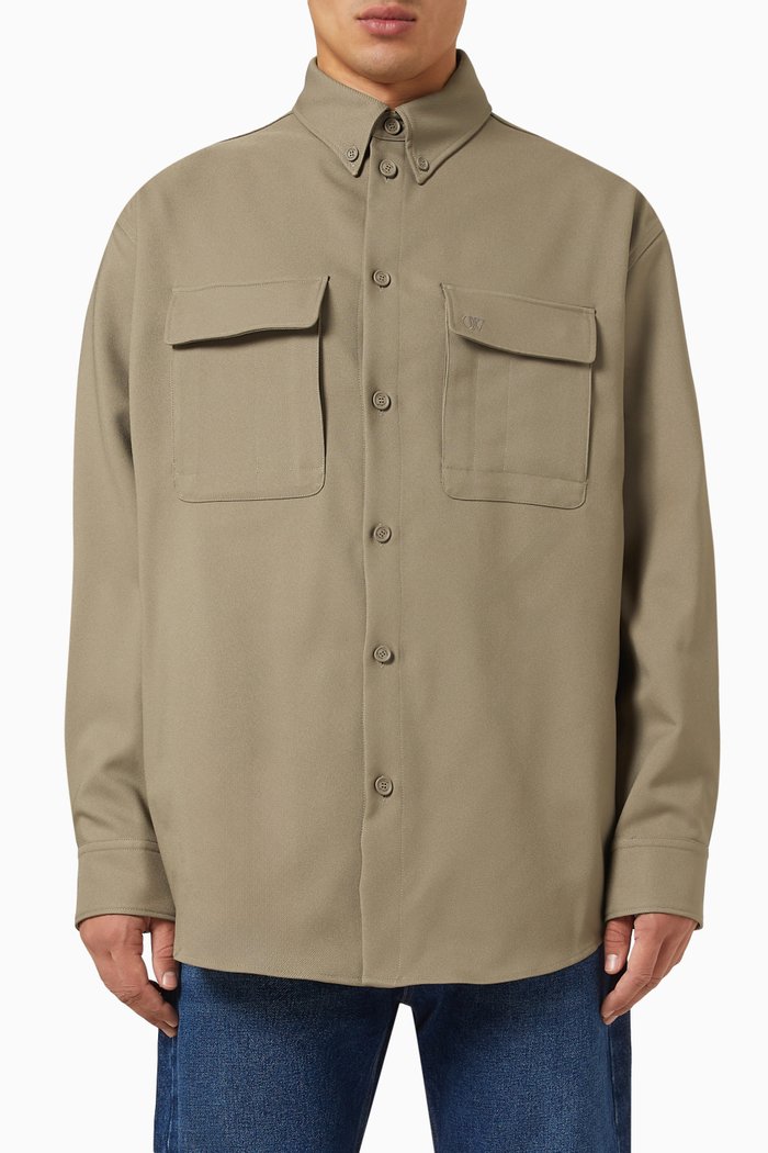

Military Overshirt in Cotton, Neutral