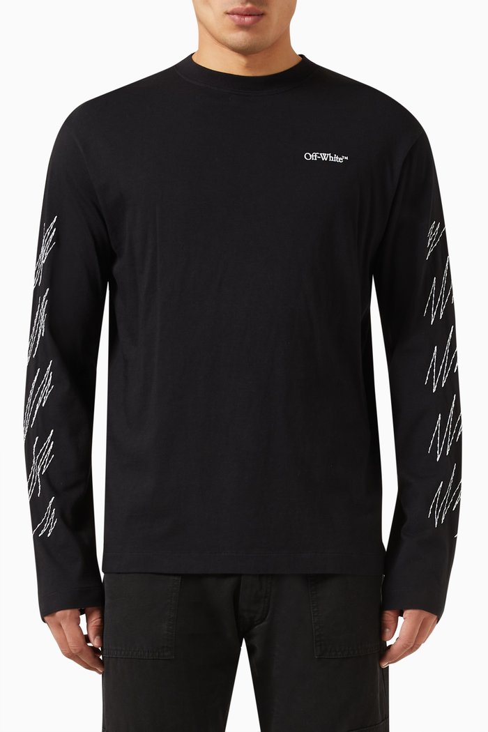 

Diagonal Arrow T-shirt in Cotton, Black