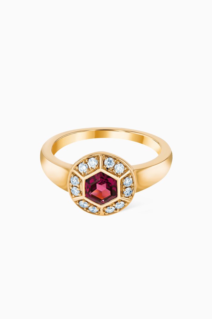 

Kanzi Mini Sequin Diamond & Tourmaline Ring in 18kt Gold, Yellow