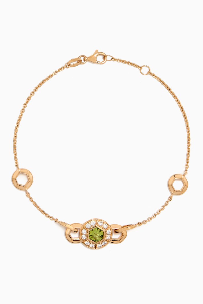 

Kanzi Mini Sequin Diamond & Peridot Bracelet in 18kt Gold, Yellow