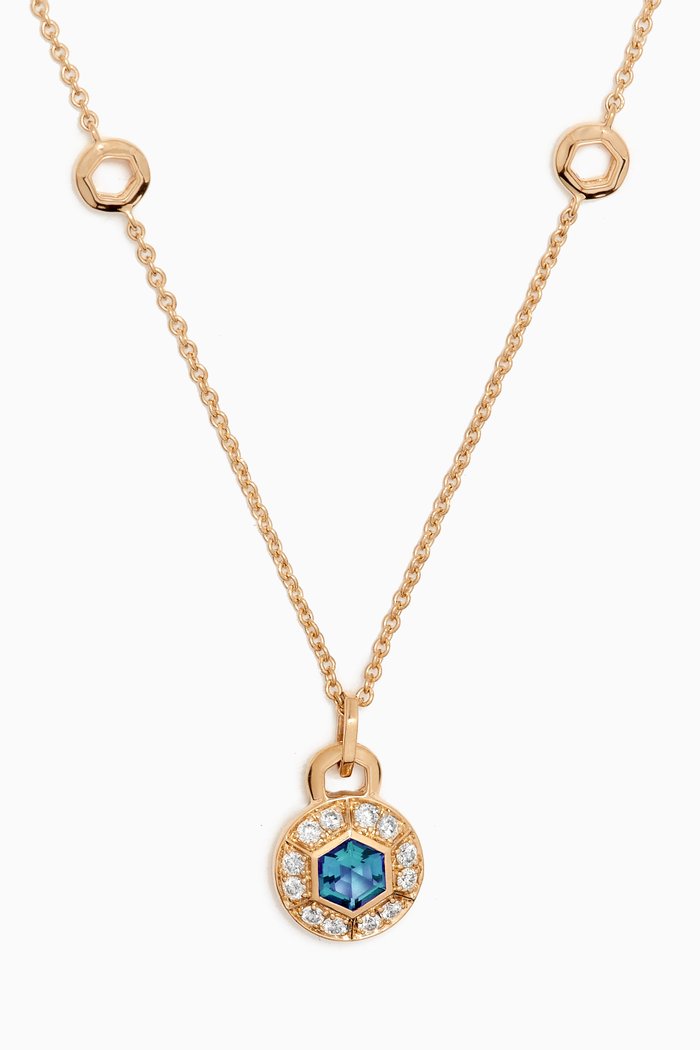 

Kanzi Mini Sequin Diamond & Topaz Necklace in 18kt Gold, Yellow