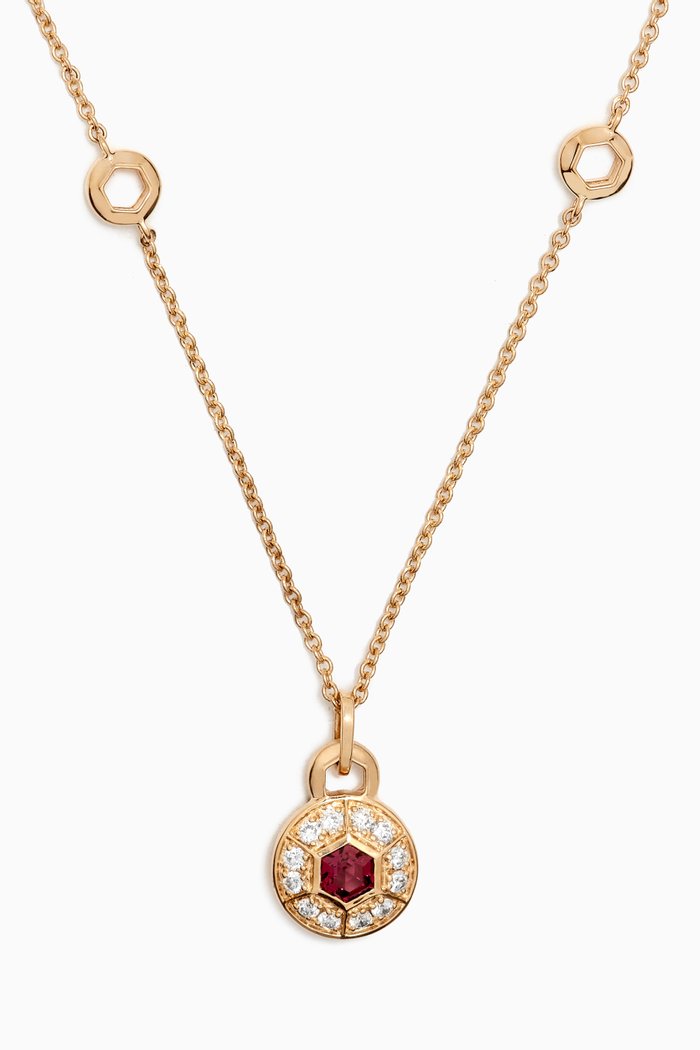 

Kanzi Mini Sequin Diamond & Tourmaline Necklace in 18kt Gold, Yellow