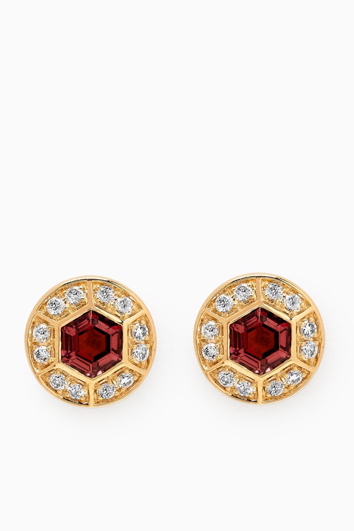 

Kanzi Mini Sequin Diamond & Tourmaline Stud Earrings in 18kt Gold, Yellow