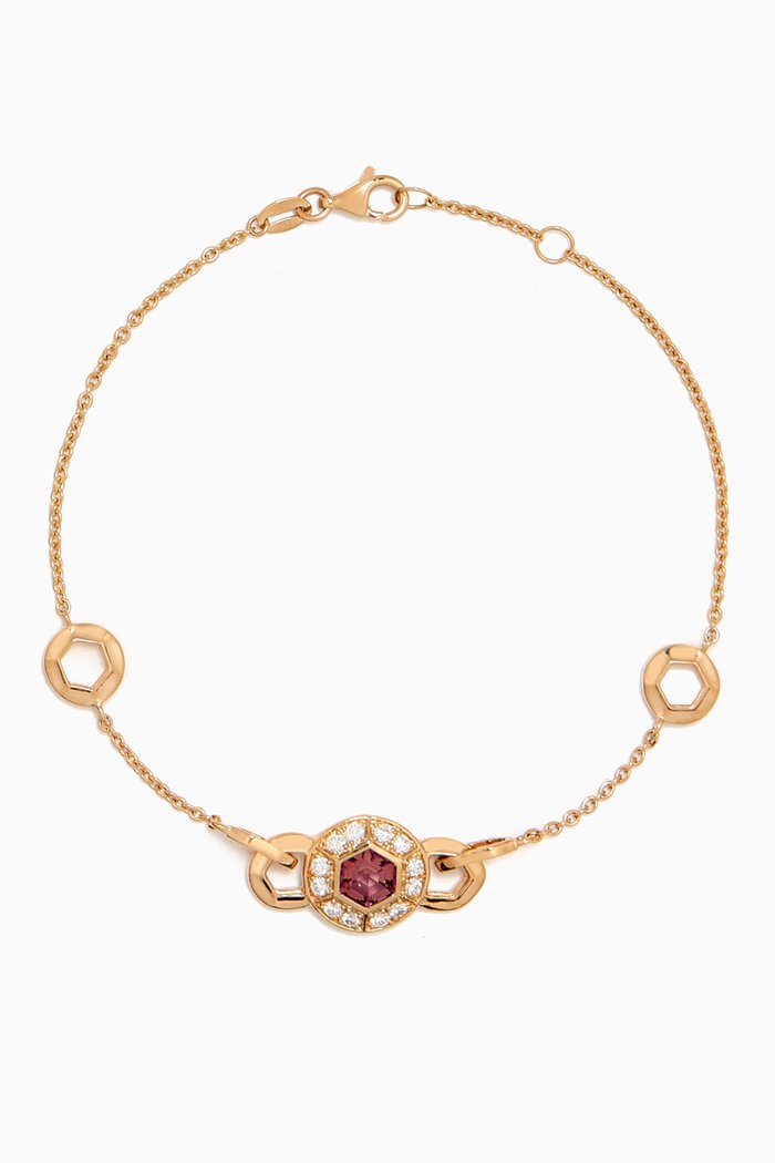 

Kanzi Mini Sequin Diamond & Rhodolite Bracelet in 18kt Gold, Yellow