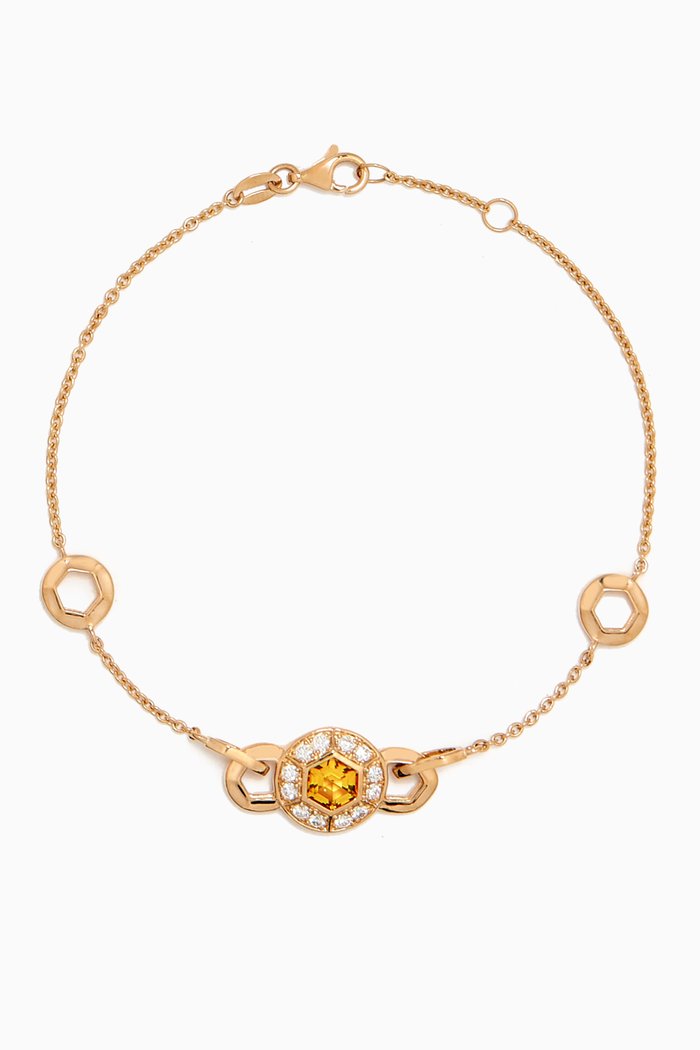 

Kanzi Orange Citrine & Diamond Bracelet in 18kt Gold, Yellow