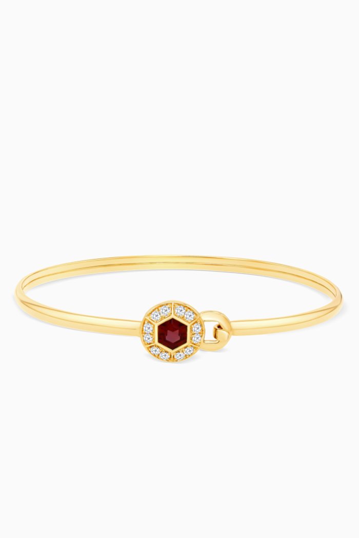 

Kanzi Rhodolite & Diamond Bangle in 18kt Gold, Yellow