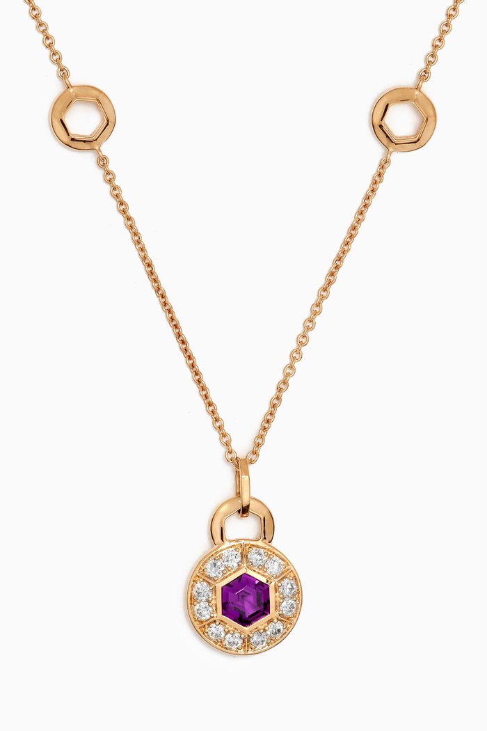 

Kanzi Amethyst & Diamond Necklace in 18kt Gold, Yellow