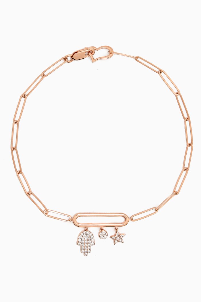 

Youth Paperclip Diamond Bracelet in 18kt Rose Gold