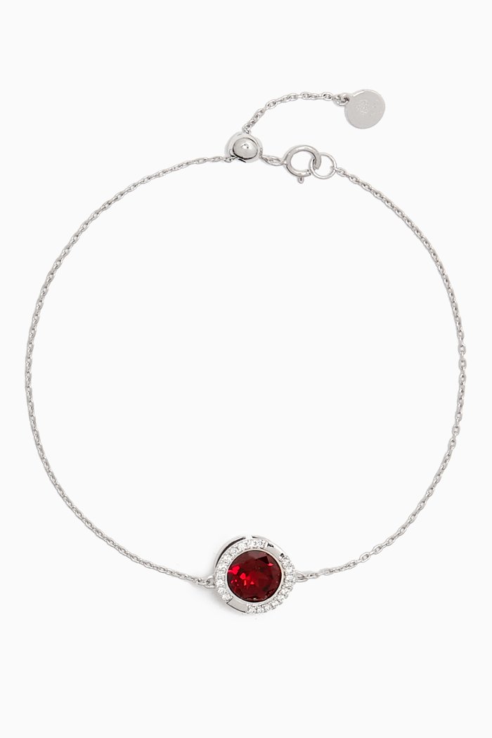 

Vera Bolo Garnet & Diamond Bracelet in 18kt White Gold