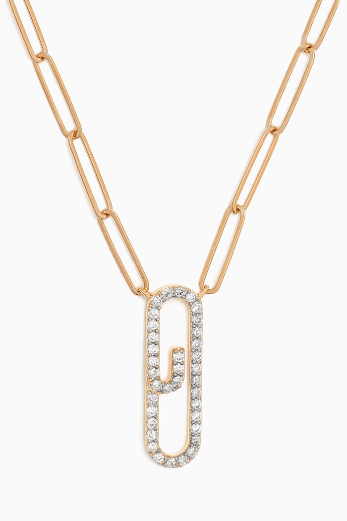 

Youth Paperclip Diamond Necklace in 18kt Gold, Yellow