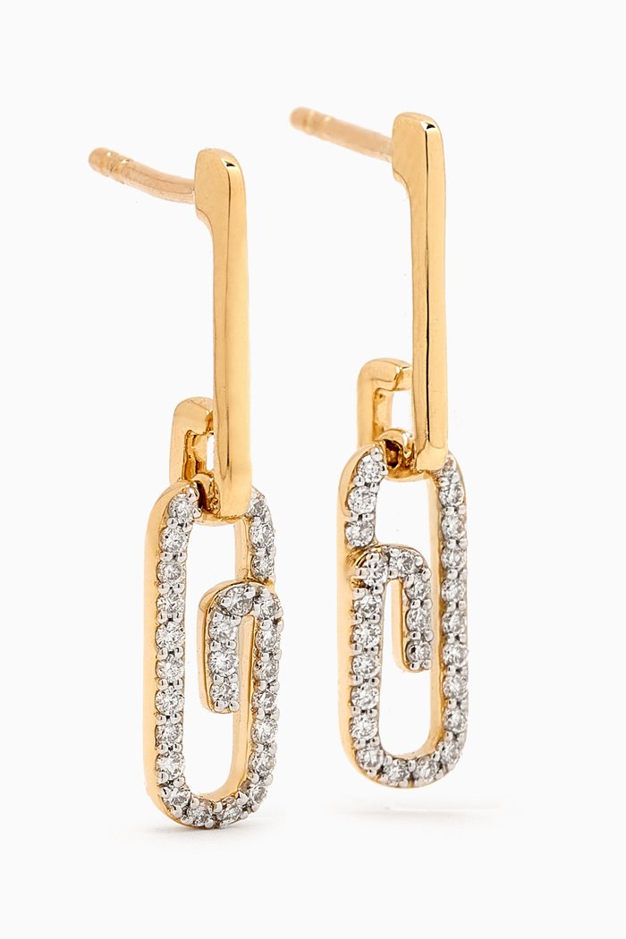

Youth Paperclip Diamond Drop Earrings in 18kt Gold, Yellow