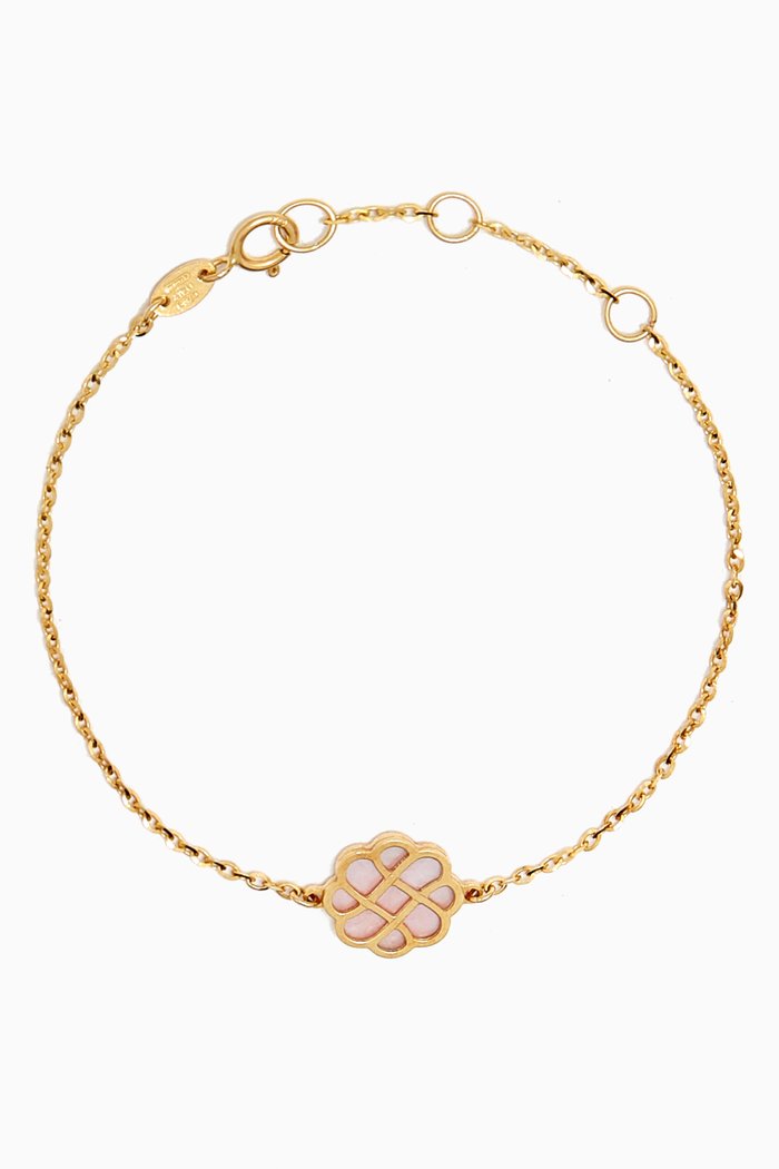 Ara Reversible Flower Bracelet in 18kt Gold, Yellow