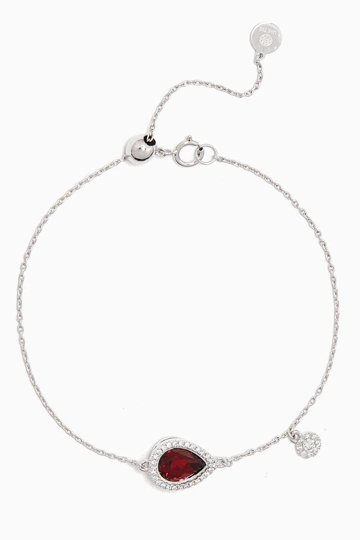 

Vera Bolo Garnet & Diamond Bracelet in 18kt White Gold