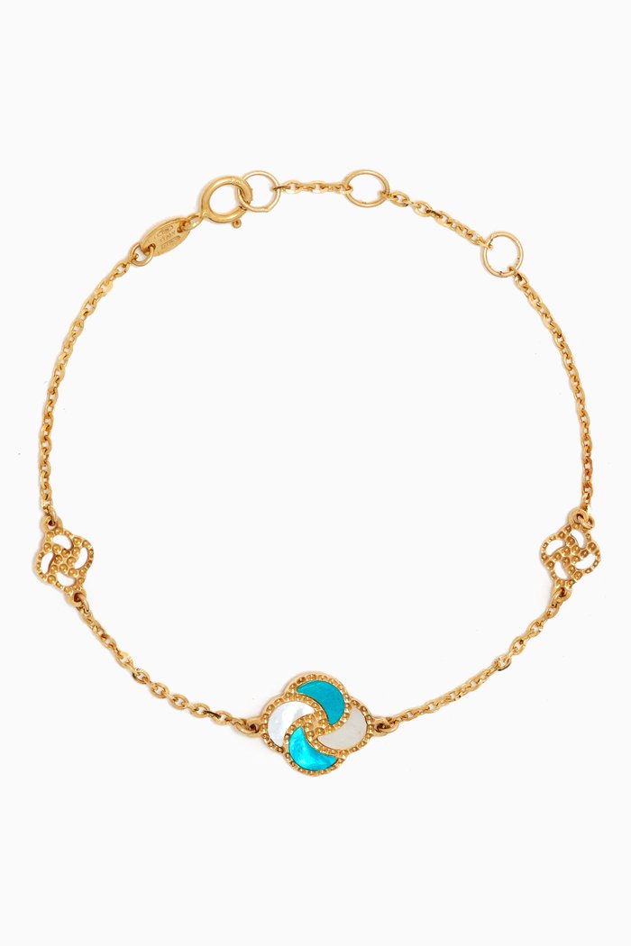

Ara Clover Mother-of-pearl Bracelet in 18kt Gold, Yellow